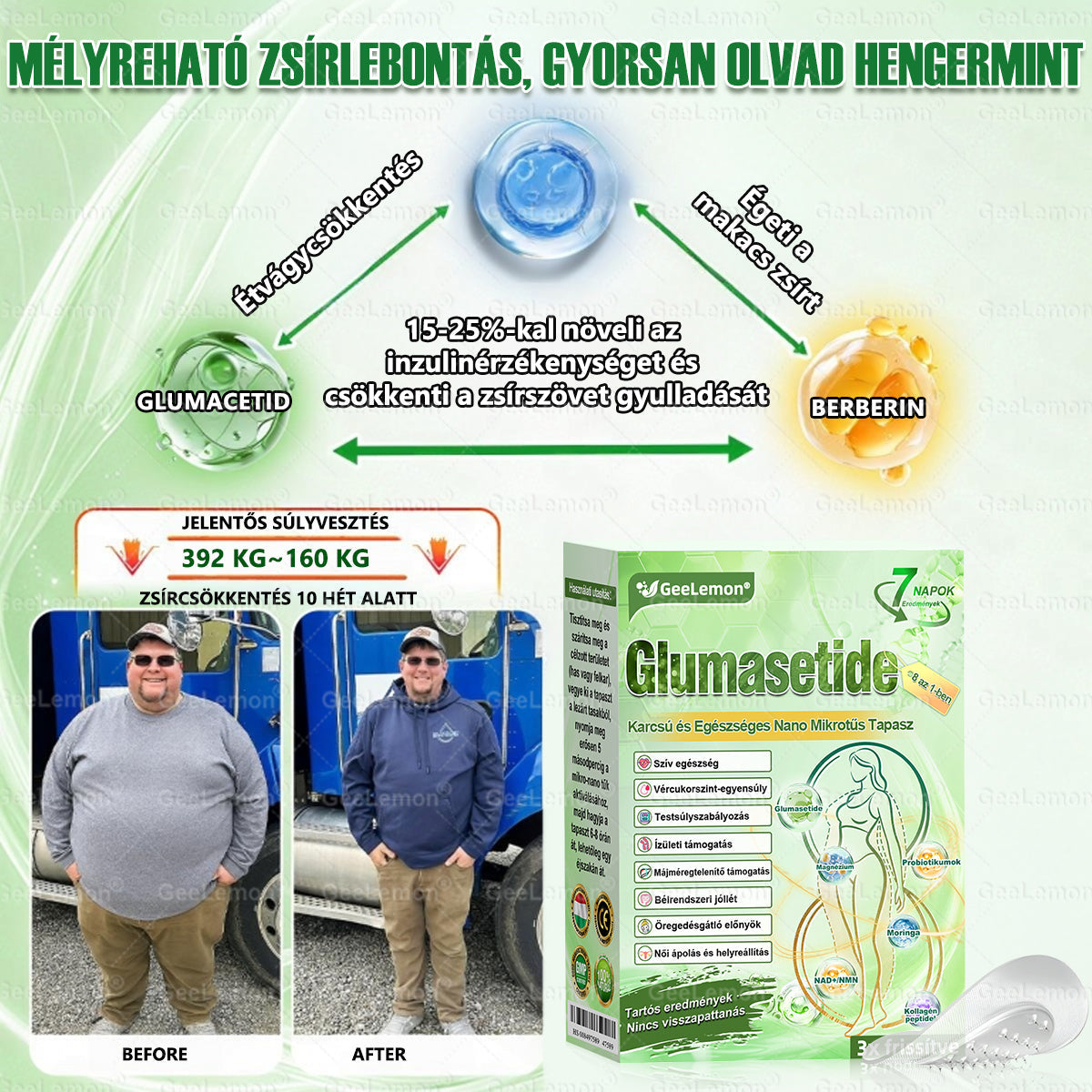 50% KEDVEZMÉNY ❤️ GeeLemon® Glumasetide 8 az 1-ben Nano Mikrotűs Tapasz | Moringa · Berberine · NAD+ | Napi 1× | Csak most!
