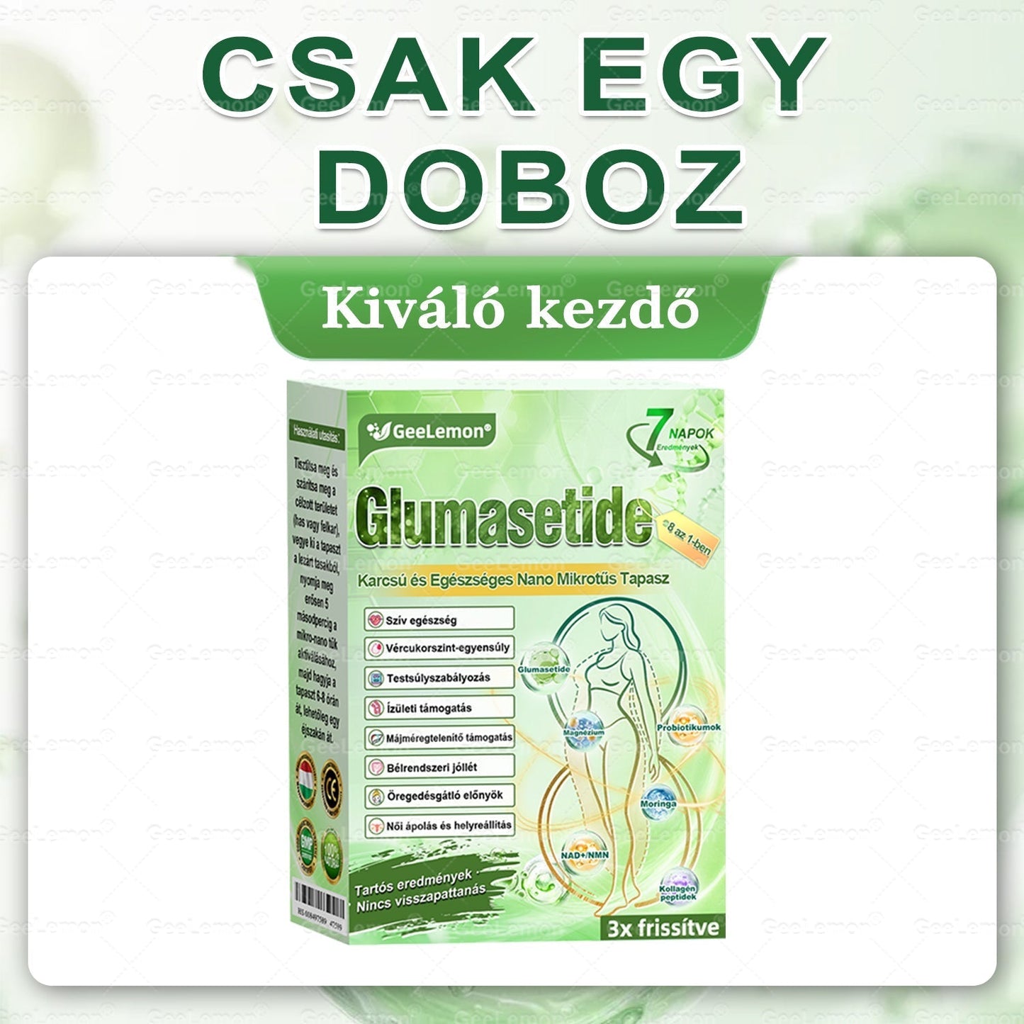 50% KEDVEZMÉNY ❤️ GeeLemon® Glumasetide 8 az 1-ben Nano Mikrotűs Tapasz | Moringa · Berberine · NAD+ | Napi 1× | Csak most!